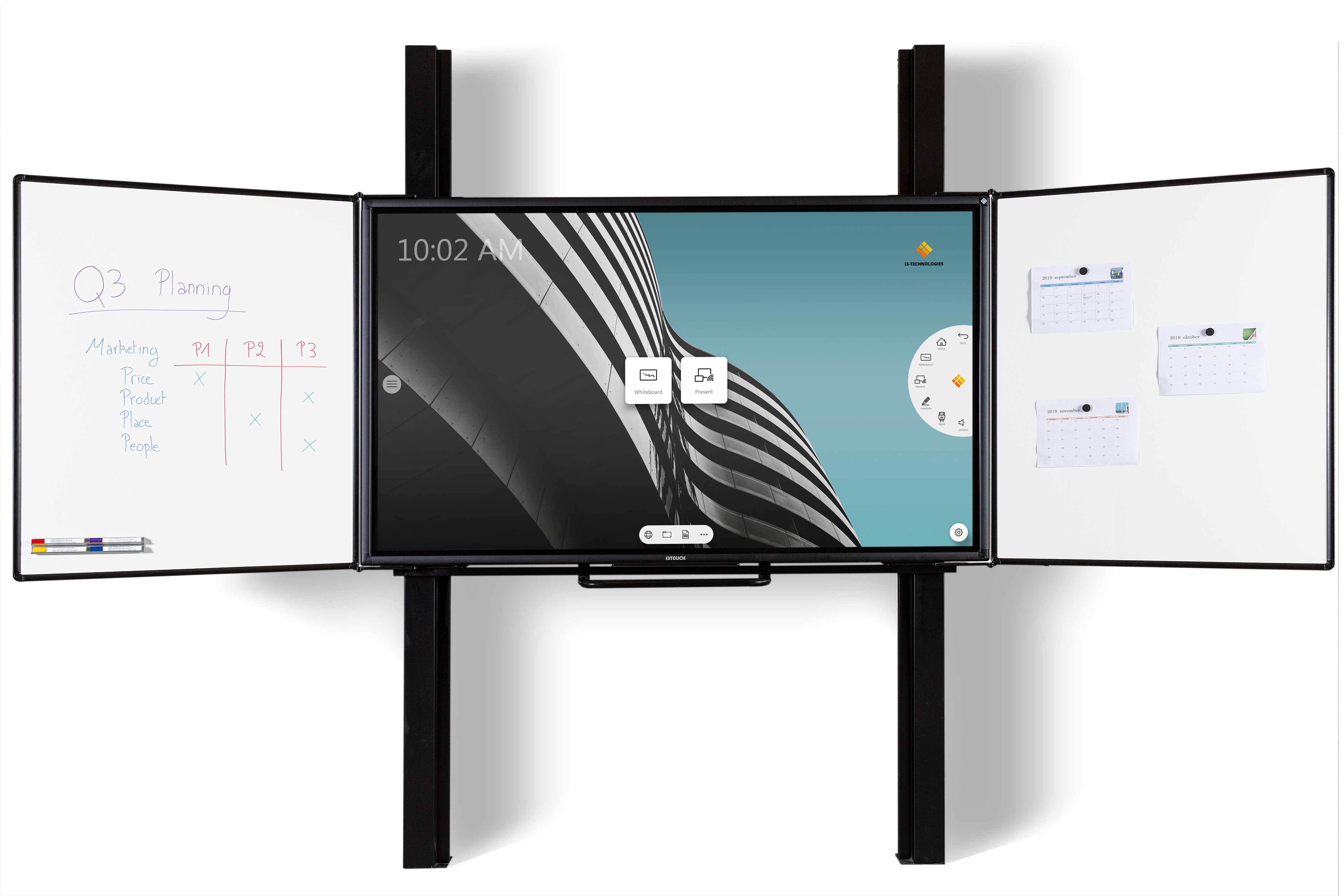 Système à pylônes à hauteur règlable i3GLIDE - pour écran interactif